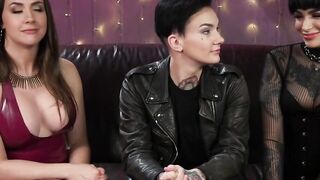 Three lesbians anal gang bang fuck with strapon cocks