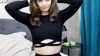 Hot brunette streamer Great Natural Boobs