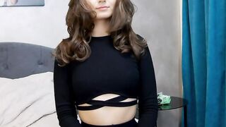 Hot brunette streamer Great Natural Boobs