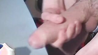 Stroking Fat Dick Looking At Porn