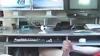 Stroking Fat Dick Looking At Porn
