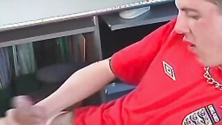 Stroking Fat Dick Looking At Porn