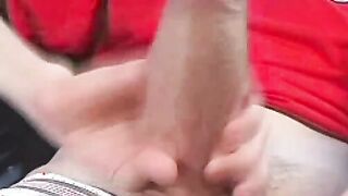 Stroking Fat Dick Looking At Porn