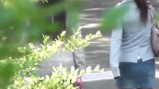 Japanese woman cannot hold pee in and wets herself openly