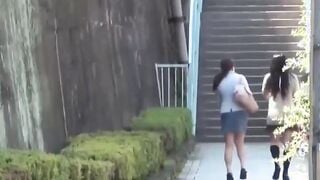 Japanese woman cannot hold pee in and wets herself openly
