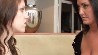 Stepmother seduces and pleases the young hottie verbally