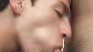 Dude sucks cock before barebacking young Latino gay
