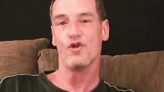 Mature homo masturbates hard while fingering his asshole