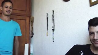 Dick eating and rough ride for first time gay Latin dude