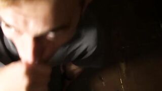 Twink performs oral sex on his partner until he cums a lot