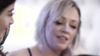 College girlie Natalie joins threesome with kinky couple