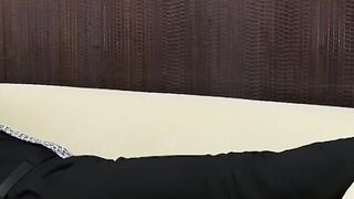 Ebony stud Trent King tied up for deviant feet licking