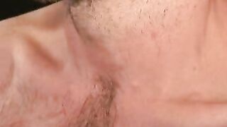 Mature guy shows off his hairy body and tugs on his big cock