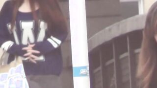 Cute Japanese chicks secretly recorded peeing in a toilet