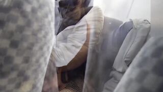 Shy Japanese lady fingered by voyeur in public transport