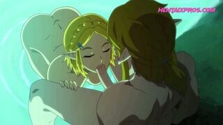 Sexy Blonde ELF Bathing and Fucking HENTAI UNCENSORED