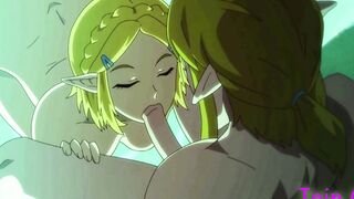 Sexy Blonde ELF Bathing and Fucking HENTAI UNCENSORED