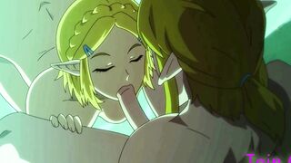 Sexy Blonde ELF Bathing and Fucking HENTAI UNCENSORED