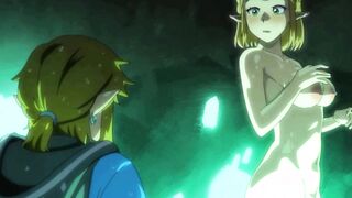 Sexy Blonde ELF Bathing and Fucking HENTAI UNCENSORED