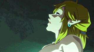 Sexy Blonde ELF Bathing and Fucking HENTAI UNCENSORED