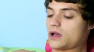 Youthful man dildos his butt while wanking unshakable dick