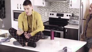 Running stepdad disciplines youthful gay with hard crude beating
