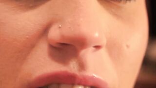 Two horny Euro maids toy their cute ass holes with big dildo
