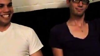 Threesome teen pussy banging with two twink besties