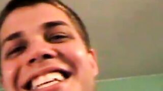 Threesome teen pussy banging with two twink besties