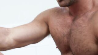 Gay strangers anal fuck in the public rest room