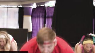 Tgirl Gracie Jane fucks Queenie Sateen on stage