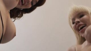 Slut teen Coco Lovelock fucked by two busty Tgirl
