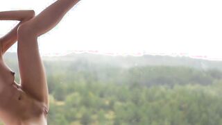 Sade Mare a brunette beauty performs shavedpussy teasing alone
