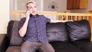 Riley Mitchel a tattooed hunk makes a loud moaning noise while getting naked fucked