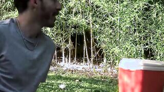 Latino twink barebacked during first hardcore group fucking