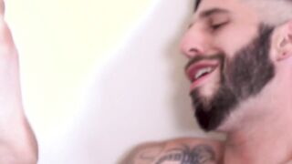 Inked stepdad rimming and sans protection fucking insidious twink