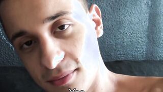 Athletic straight latino blows fat cock before going bareback