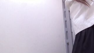 Japenese chicks barely reaching public toilet in time to pee