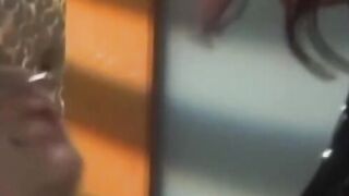 Redhead dominatrix tormenting and strapon fucking bound sub