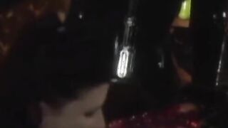 Redhead dominatrix tormenting and strapon fucking bound sub