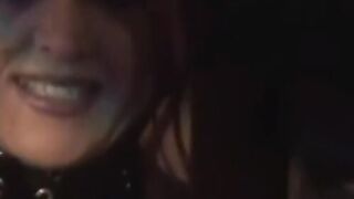 Redhead dominatrix tormenting and strapon fucking bound sub