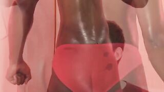 A young man is pushed by a large black dick in an instance of interracial maledom