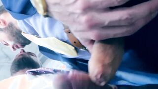 Two elegant men use their day to fuck at work and love it