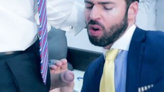 Two elegant men use their day to fuck at work and love it