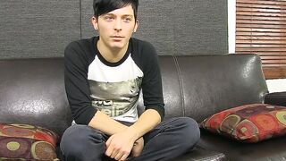 Good looking backdoor bandit strokes his cock and cumshots