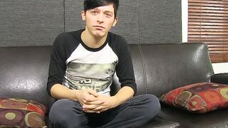 Good looking backdoor bandit strokes his cock and cumshots