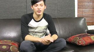 Good looking backdoor bandit strokes his cock and cumshots