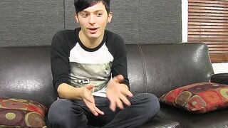Good looking backdoor bandit strokes his cock and cumshots
