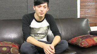 Good looking backdoor bandit strokes his cock and cumshots