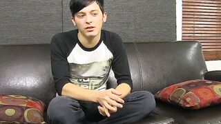 Good looking backdoor bandit strokes his cock and cumshots